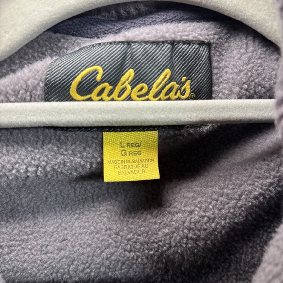 Men's Large Cabela's Blue Gray fleece-lined shirt jacket with Hood And Pockets - Picture 3 of 12